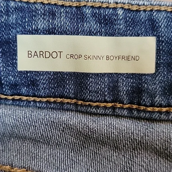 Kut from the Kloth Distressed BARDOT Crop Skinny Boyfriend Jeans Size 4 EUC - Picture 6 of 16